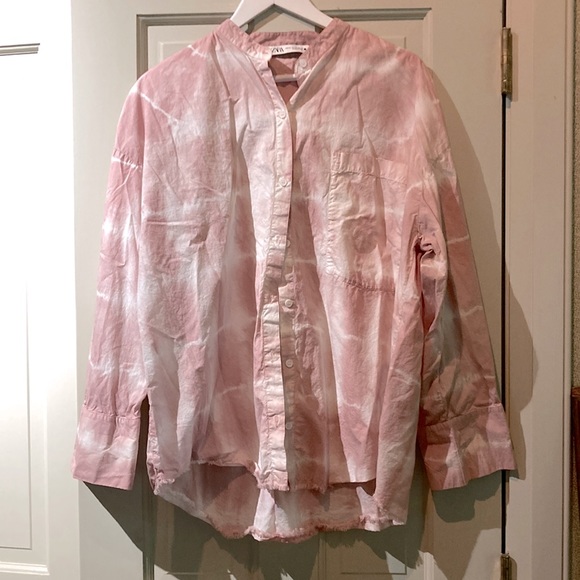 ZARA cotton oversized tie dye shirt medium weight cotton XL - Picture 1 of 7
